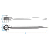 KING TONY Profi-Werkzeuge - Gerüstbauratsche, metrisch  - 67 mm 15003641P