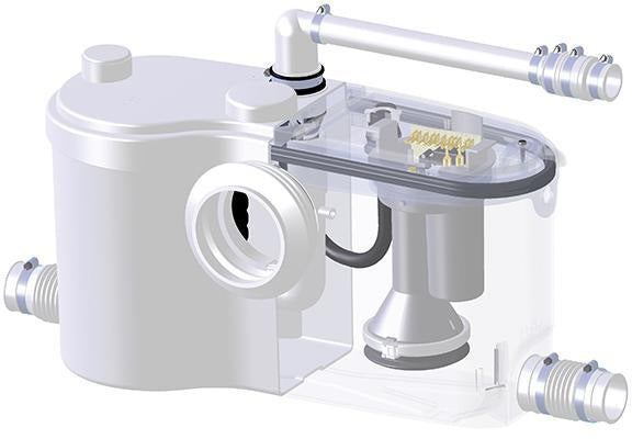 SFA Sanibest Pro Fäkalienhebeanlage mit Schneidwerk für WC, Waschtisch, Dusche, Bidet
