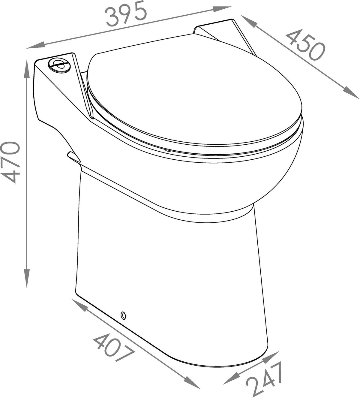 SFA Klein-Kompakt-WC SaniCompact 43 weiß – Komplettes WC mit Hebeanlage & Druckknopfspülung