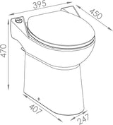 SFA Klein-Kompakt-WC SaniCompact 43 weiß – Komplettes WC mit Hebeanlage & Druckknopfspülung