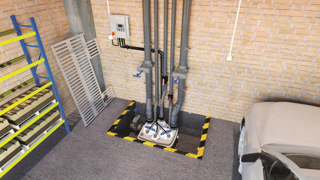 SFA Sanicubic 2 Pro Smart Hebeanlage mit Schneidwerk und kabelgebundenem Alarmsystem, IP68