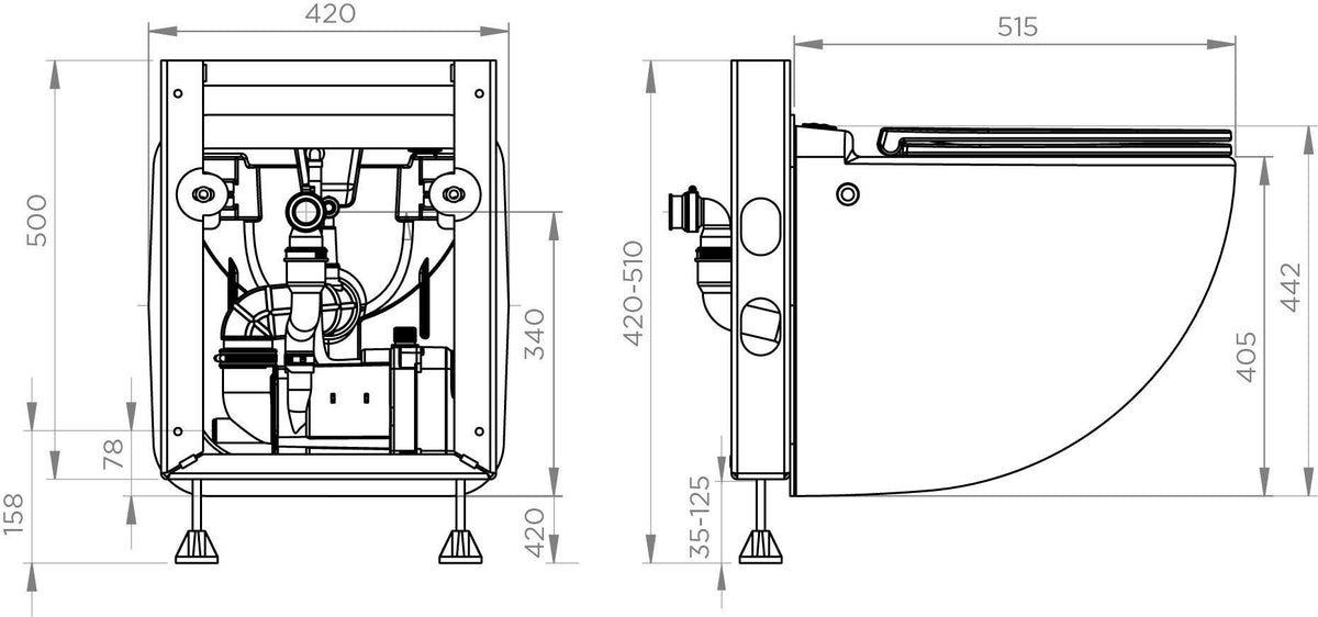 SFA Sanicompact Comfort Kompakt-WC mit integrierter Schneidwerk-Hebeanlage, weiß