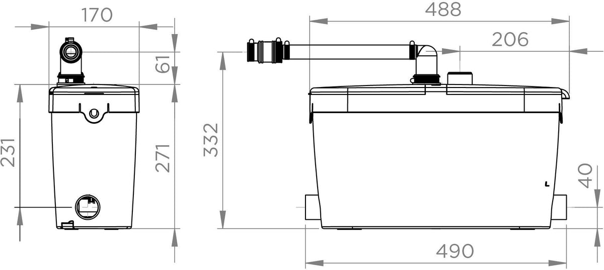 SFA SANIACCESS 4 Haushaltspumpe – Universelle Kleinhebeanlage für Brauchwasser, 400 W, IP44