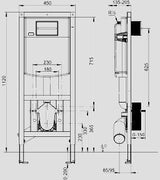 SANIT WC-Element INEO PLUS 450 ohne Wandhalter – Vorwandelement mit INEO FRESH Box und Revisionsbox