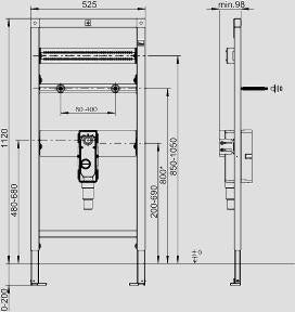 SANIT Waschtisch-Element INEO behindertengerecht 1120/525 – Barrierefreie Vorwandinstallation