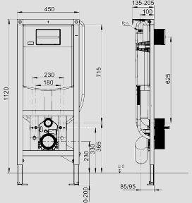 SANIT WC-Element INEO PLUS 450 S – Vorwandelement mit INEO FRESH Box und 2-Mengenspülung