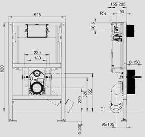 SANIT WC-Element INEO FrontTop 820 – Vorwandelement mit FRESH Box & 2-Mengen-Spülung