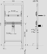 SANIT Waschtisch-Element INEO für Einlocharmaturen 1120/525 – vormontiertes Vorwandelement