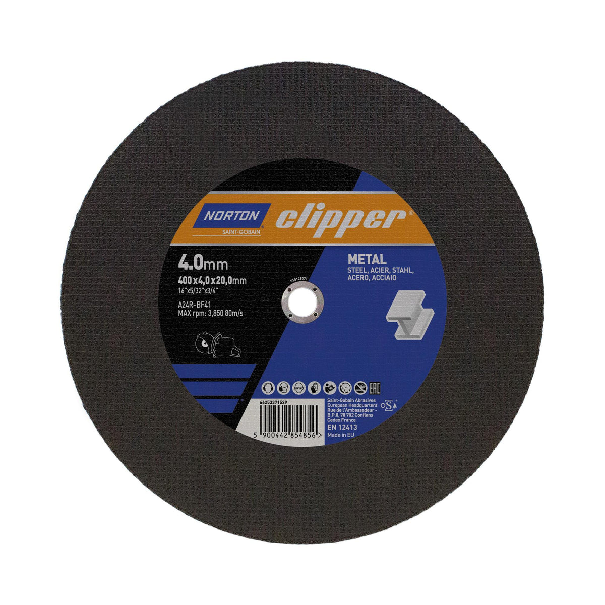 NORTON CLIPPER Trennscheibe D300x3,5 mm Typ 41 für Metall, Bohrung 20 mm, extra verstärkt