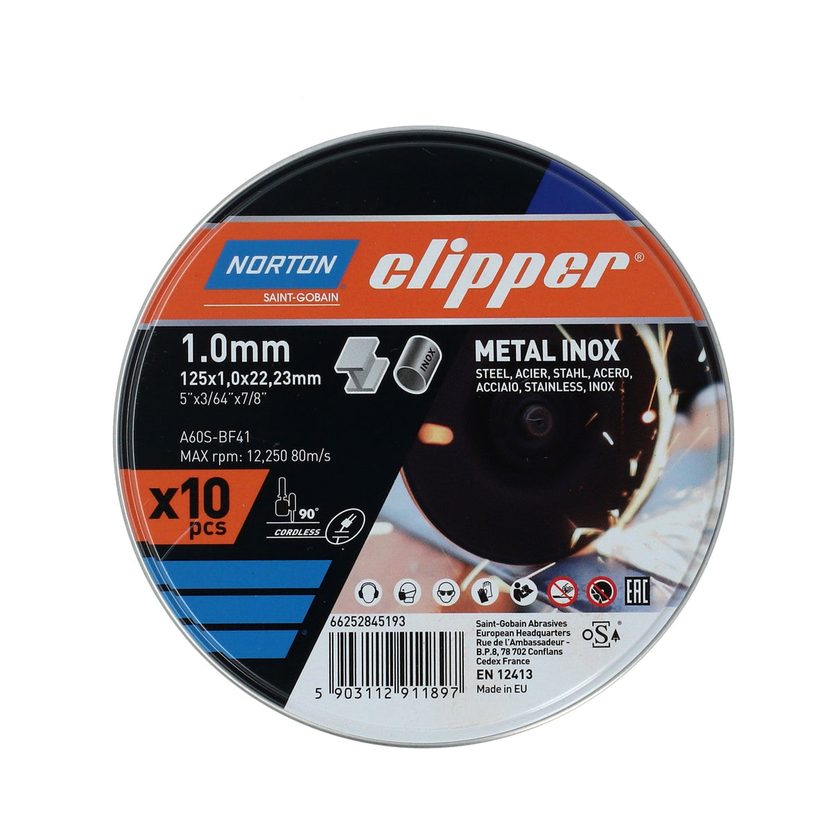 NORTON CLIPPER Trennscheibe 115 x 1,0 mm Typ 41 für Metall und Inox