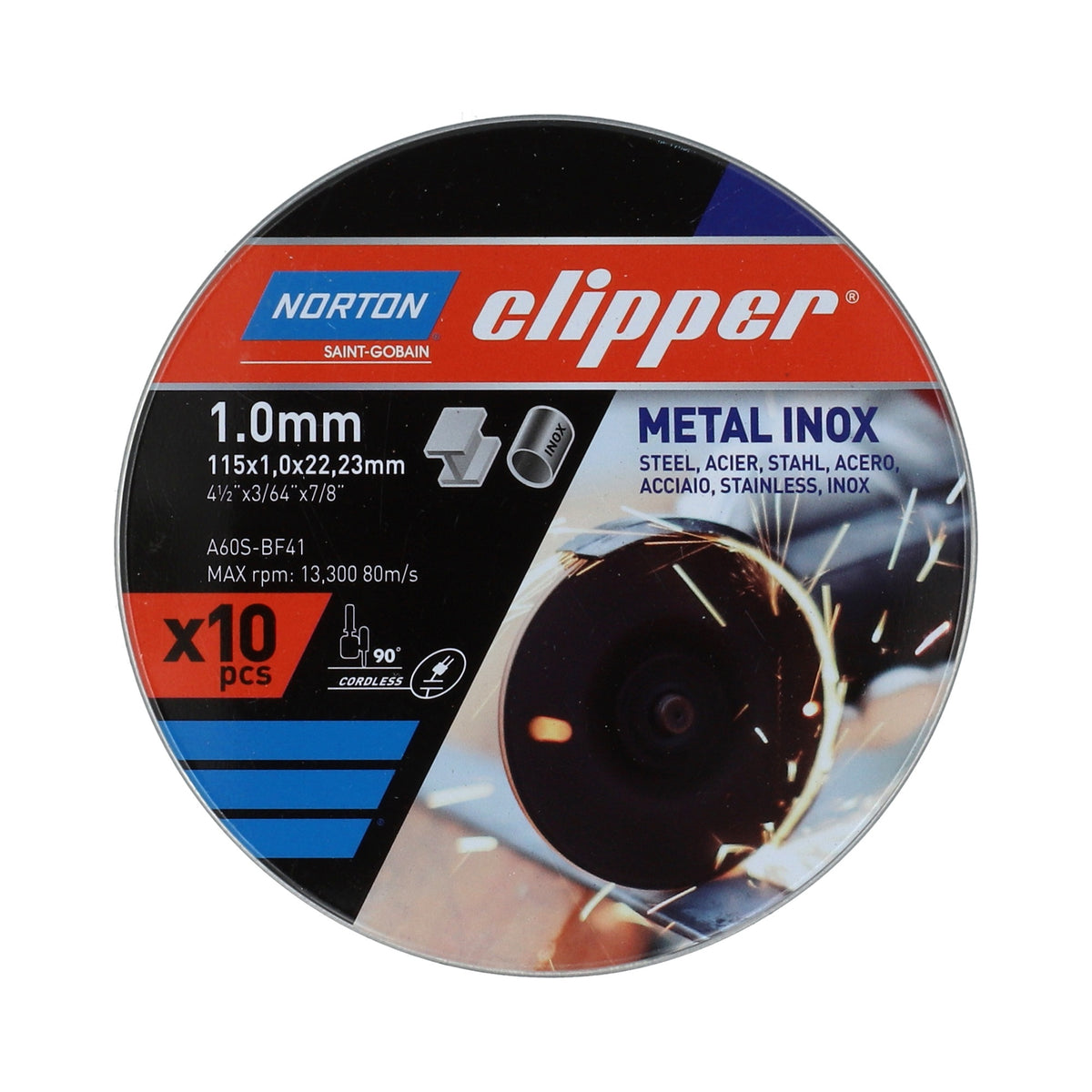 NORTON CLIPPER Trennscheibe 115 x 1,0 mm Typ 41 für Metall und Inox