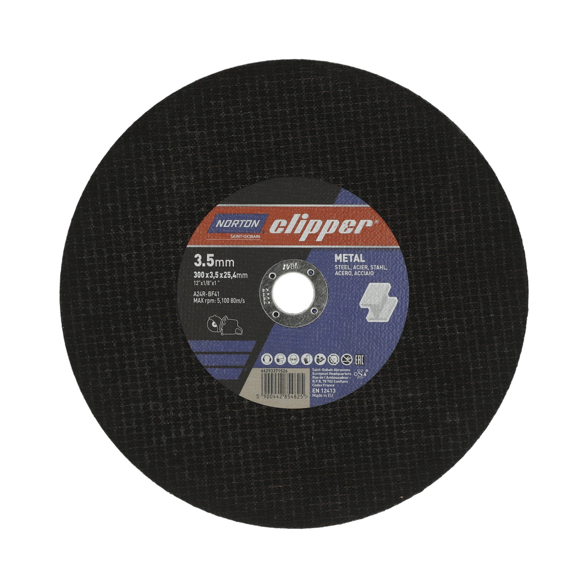 NORTON CLIPPER Trennscheibe D300x3,5 mm Typ 41 für Metall, Bohrung 20 mm, extra verstärkt