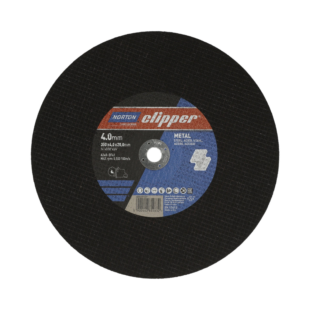 NORTON CLIPPER Trennscheibe D300x3,5 mm Typ 41 für Metall, Bohrung 20 mm, extra verstärkt