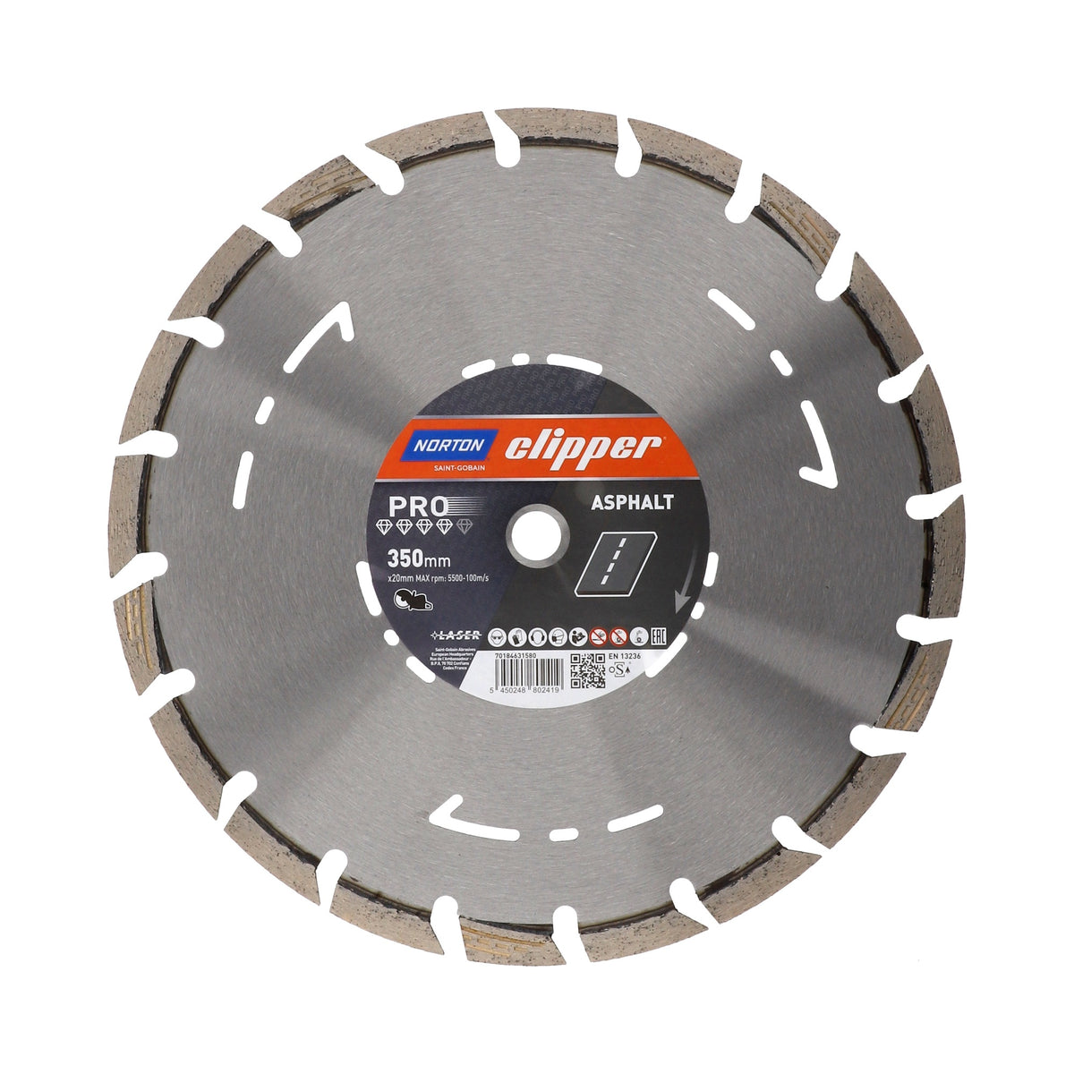 NORTON CLIPPER Diamanttrennscheibe Pro Asphalt II 300 mm, 12 mm Segmente, für Trennschleifer