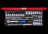KING TONY Profi-Werkzeuge - 3/8" Steckschlüssel-Set, metrisch, Steckleiste - 36 tlg. 3034MR01