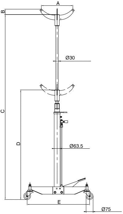 BAHCO Getriebeheber BH5SP500QA 500 kg mit Schnellhebesystem und verchromter Kolbenstange