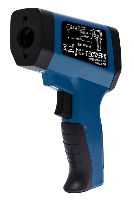 TECWERK Infrarotthermometer -50 bis 750 °C mit Dual-Laser und Alarmfunktion