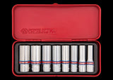 KING TONY Profi-Werkzeuge - 3/8" Zoll Steckschlüssel-Set, lang - 8 tlg. 3508SR