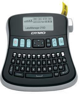 DYMO LabelManager 210D+ Beschriftungsgerät mit Netzteil & D1-Starterkassette – 8 Schriftgrößen, 2 Druckzeilen