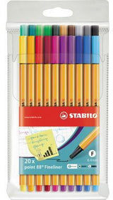 STABILO point 88 Fineliner 0,4 mm – 20er Set farbig sortiert, Made in Germany