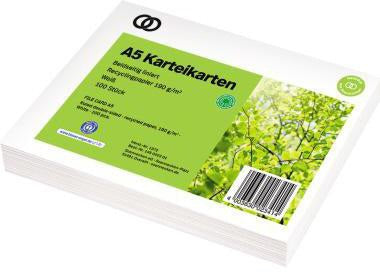 Soennecken Karteikarte oeco Recycling DIN A7 liniert, 100 Stück, Blauer Engel