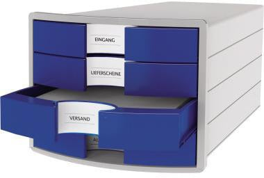 HAN Schubladenbox IMPULS 1012-11 – 4 Schubladen für DIN A4/C4, lichtgrau, stapelbar