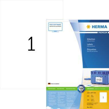 HERMA Universaletikett PREMIUM 4631 A4 210 x 297 mm weiß 200 Etiketten