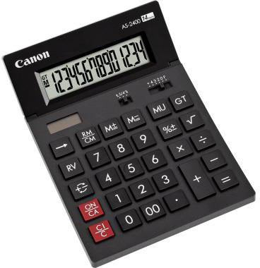 Canon Tischrechner AS-2400 mit Solar- und Batteriebetrieb, 14-stelligem LCD-Display und Arc-Design