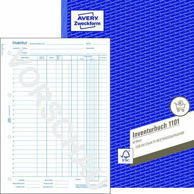Avery Zweckform Inventurbuch 1101 DIN A4 50 Blatt – Formularbuch für exakte Bestandsaufnahme