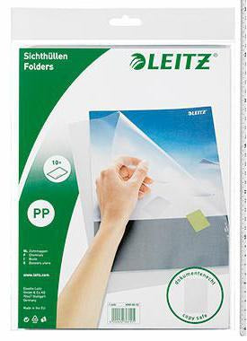 LEITZ Sichthülle DIN A4 transparent 10 St./Pack. – Dokumentenechte Schutzhülle mit Greifausschnitt