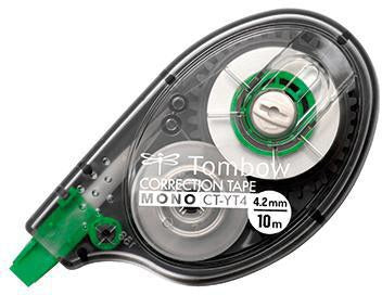 Tombow MONO YT4 Korrekturroller 4,2 mm x 10 m – seitliche Abrolltechnik, weiß