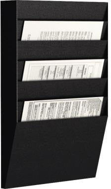 Paperflow Wand-Sortiertafel H 6F A4H1X6.01 DIN A4 schwarz – 6 Fächer, stapelbar, wandmontierbar