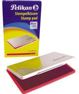 Pelikan Stempelkissen 1 – Getränkt, ohne Öl, 9x16 cm, schwarz, Metallgehäuse mit Farbanzeige