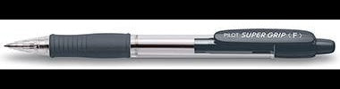 PILOT Kugelschreiber Super Grip F – Dokumentenecht, Transparent, Schwarz
