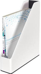 Leitz Stehsammler WOW 53621001 DIN A4 PS weiß/grau – Design-Zeitschriftenhalter