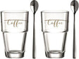 LEONARDO Latte-Macchiato-Glas SOLO – 2 Gläser mit Löffel, 250 ml, Glas transparent