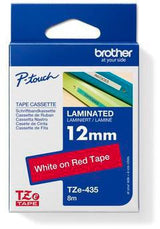 Brother Schriftbandkassette TZe-435 12mm x 8m laminiert weiß auf rot
