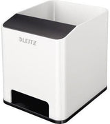Leitz Stifteköcher WOW Duo Colour weiß/pink – mit Smartphone-Fach & Soundverstärkung