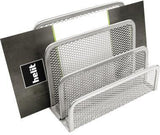 helit Briefständer the mail network, 3 Fächer, Metall silber, 14 x 10,5 x 7,5 cm