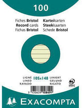Exacompta Karteikarten DIN A6 liniert, 100 Stück, 205 g/m², PEFC-zertifiziert