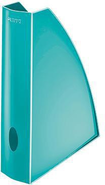Leitz Stehsammler WOW 52771001 DIN A4 60mm Polystyrol perlweiß – Hochglänzender Schreibtisch-Organizer