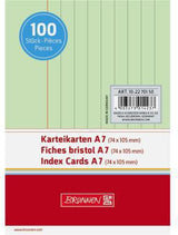 BRUNNEN Karteikarte DIN A7 liniert weiß 100 St./Pack. – 180 g/m² Karton
