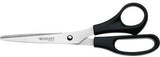 WESTCOTT Universalschere 25 cm – gerade Klinge, spitz, für Rechtshänder, Kunststoffgriff schwarz