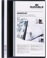 DURABLE Angebotshefter DURAPLUS 257902 A4 weiß – Überbreiter Schnellhefter mit Hängeschienen-Einschub