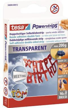 tesa Powerstrips Deco Klebepads transparent 14,5x42 mm 16 Stück
