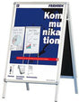 FRANKEN Kundenstopper Standard BSA2 DIN A2 Aluminium silber – beidseitiger Werbedisplays