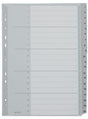 LEITZ Zahlenregister 1-20 DIN A4 Überbreite – Graues PP-Register mit Deckblatt