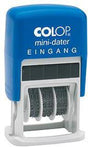 COLOP Datumstempel mini-dater 160/L – Selbstfärber mit EINGANG-Text, blau/rot