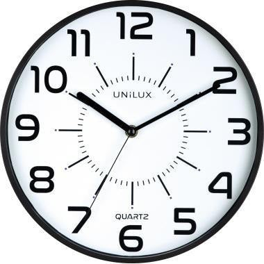 UNILUX Wanduhr Pop Black – Quarzgesteuert, 30 cm, leise, inkl. Batterie