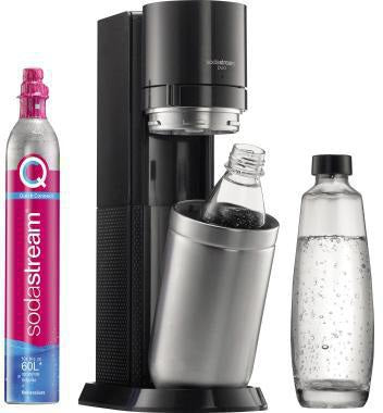 SODASTREAM Wassersprudler DUO Titan – Starterset mit Glas- und Kunststoffflasche